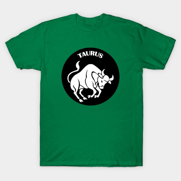 Taurus Astrology Zodiac Sign - Taurus Bull Astrology Birthday Gifts - Black and White T-Shirt by CDC Gold Designs